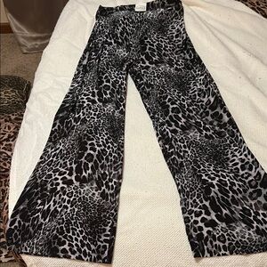 Leopard Print Wide-Leg Pants